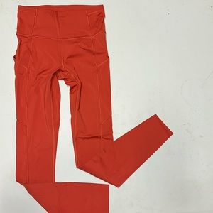 Lululemon Fast and Free right // 7 pocket w/ raw hem // 28” inseam // dark rust